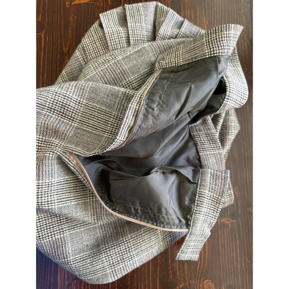 VTG Wool Plaid Pleated Midi Skirt M Preppy Fall Winter Corpcore Preppy RL Vibes - Picture 5 of 11